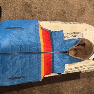 Colorful Striped Puffer Vest